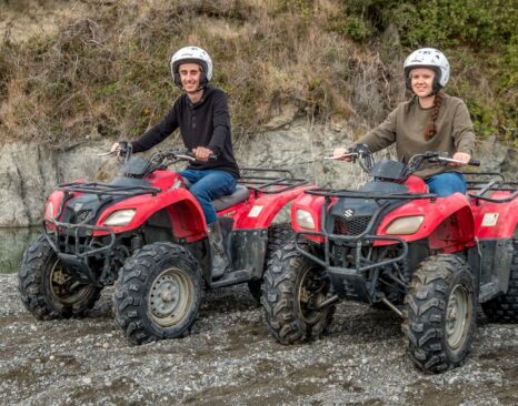 Couple Sitting On Hanmer Springs Attractions Quad Bikes